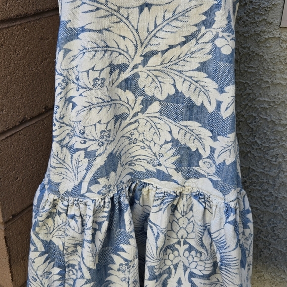 Urban Outfitters Pinafore Jumper Mini Dress White Blue Floral - Picture 4 of 9